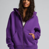 Basic Crop Zip Hoodie