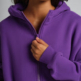Basic Crop Zip Hoodie