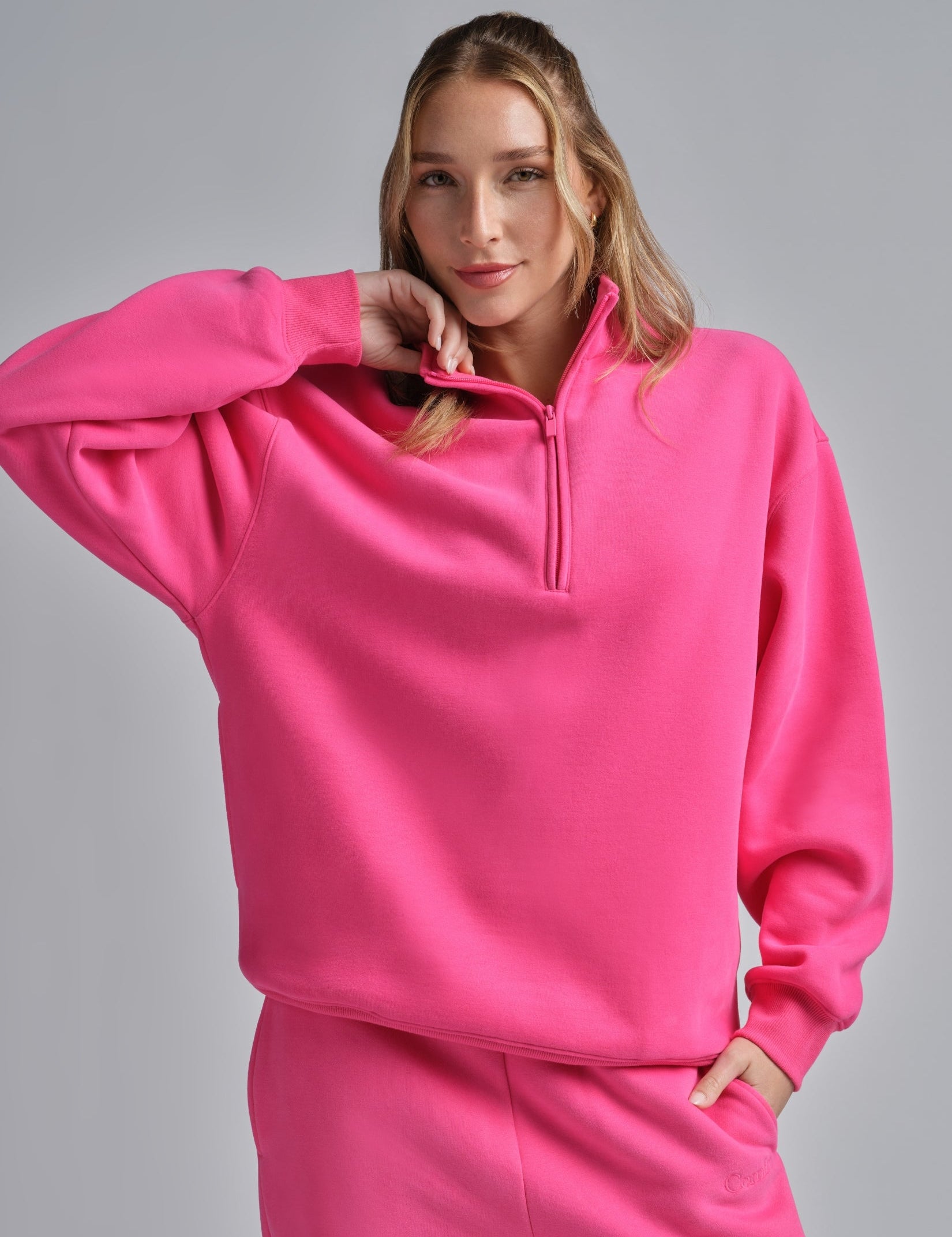 Basic Quarter Zip Mock Neck