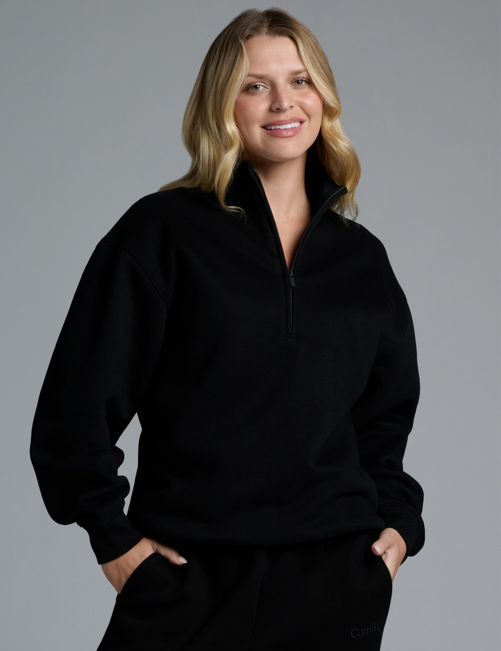Basic Quarter Zip Mock Neck