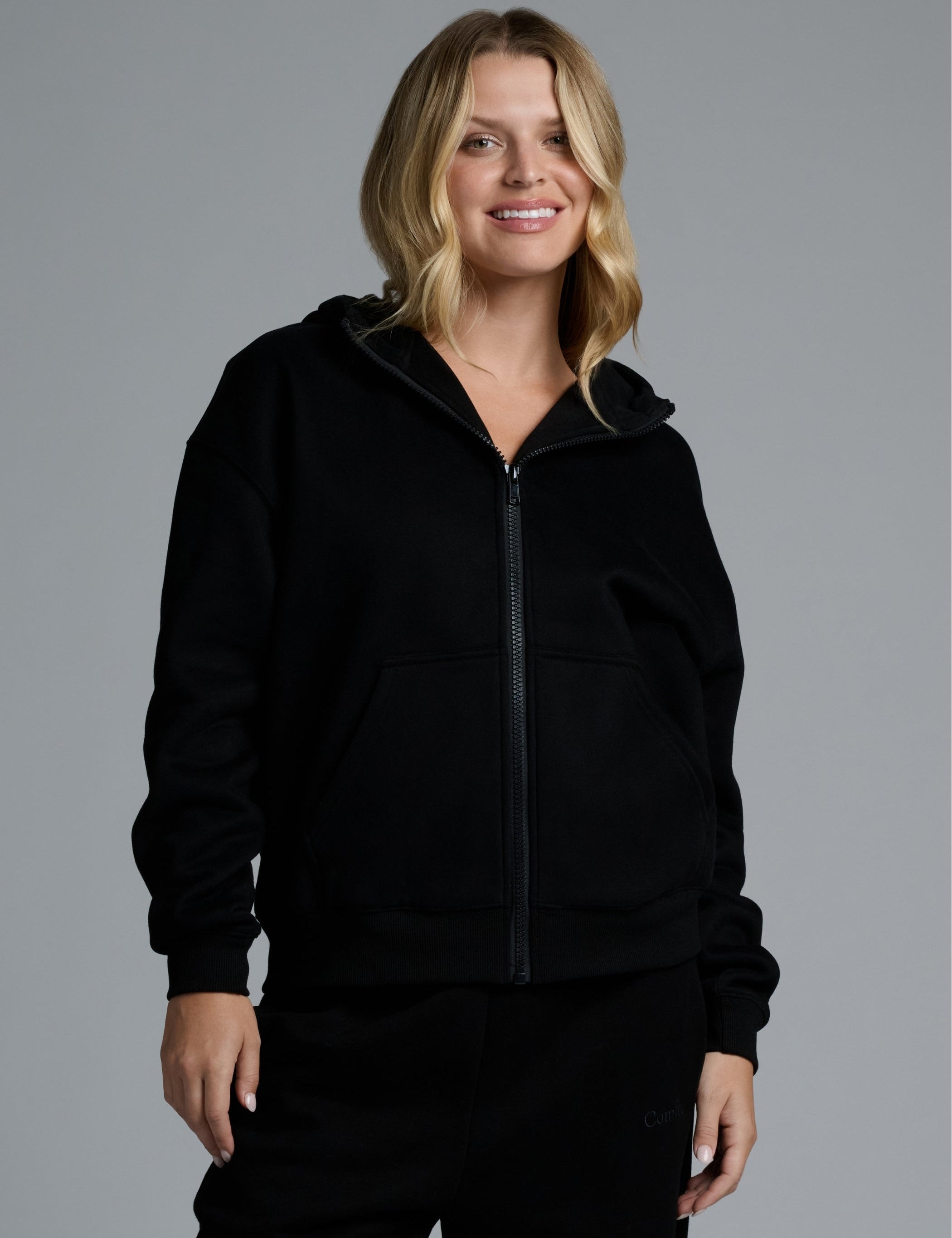 Basic Crop Zip Hoodie
