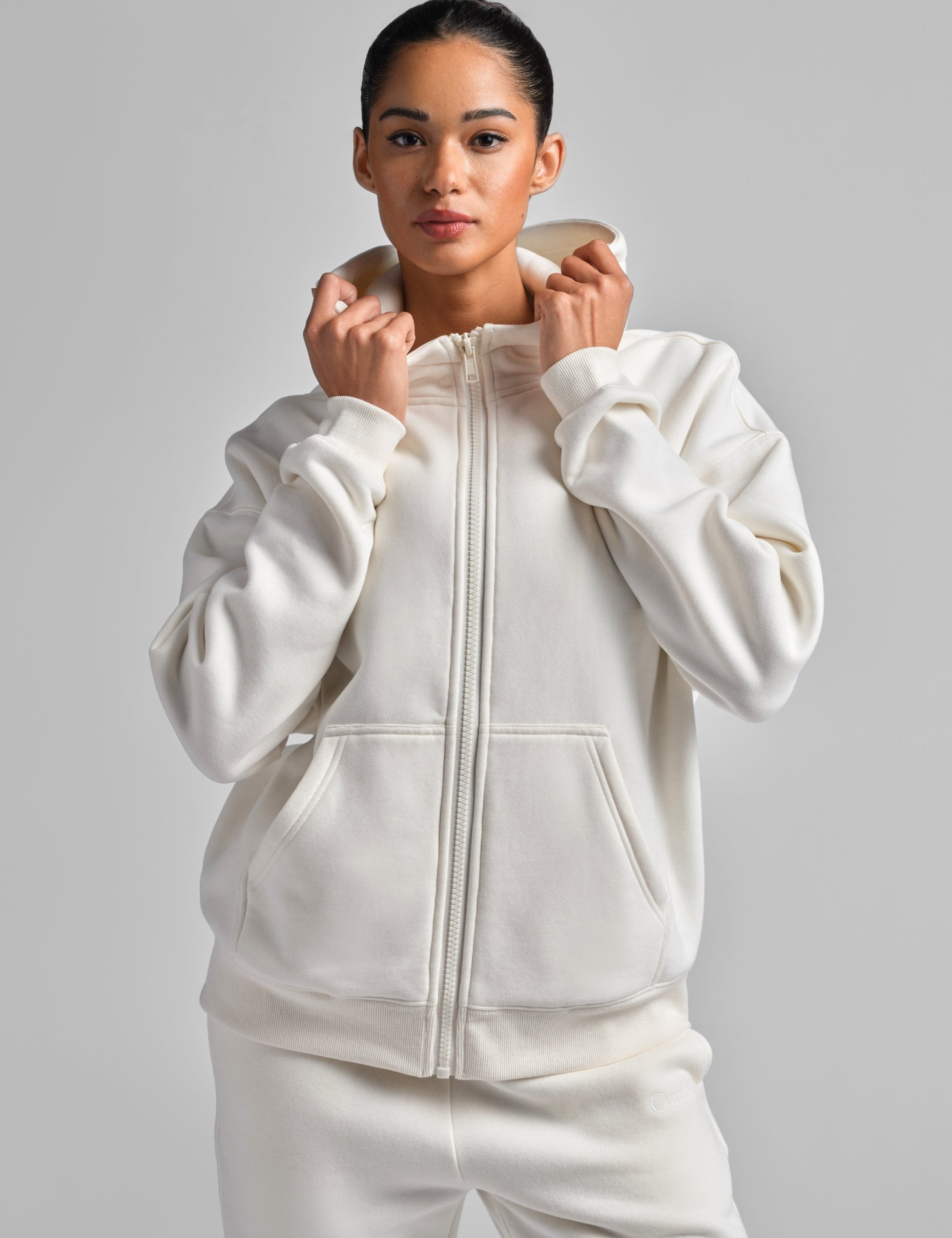 Basic Crop Zip Hoodie