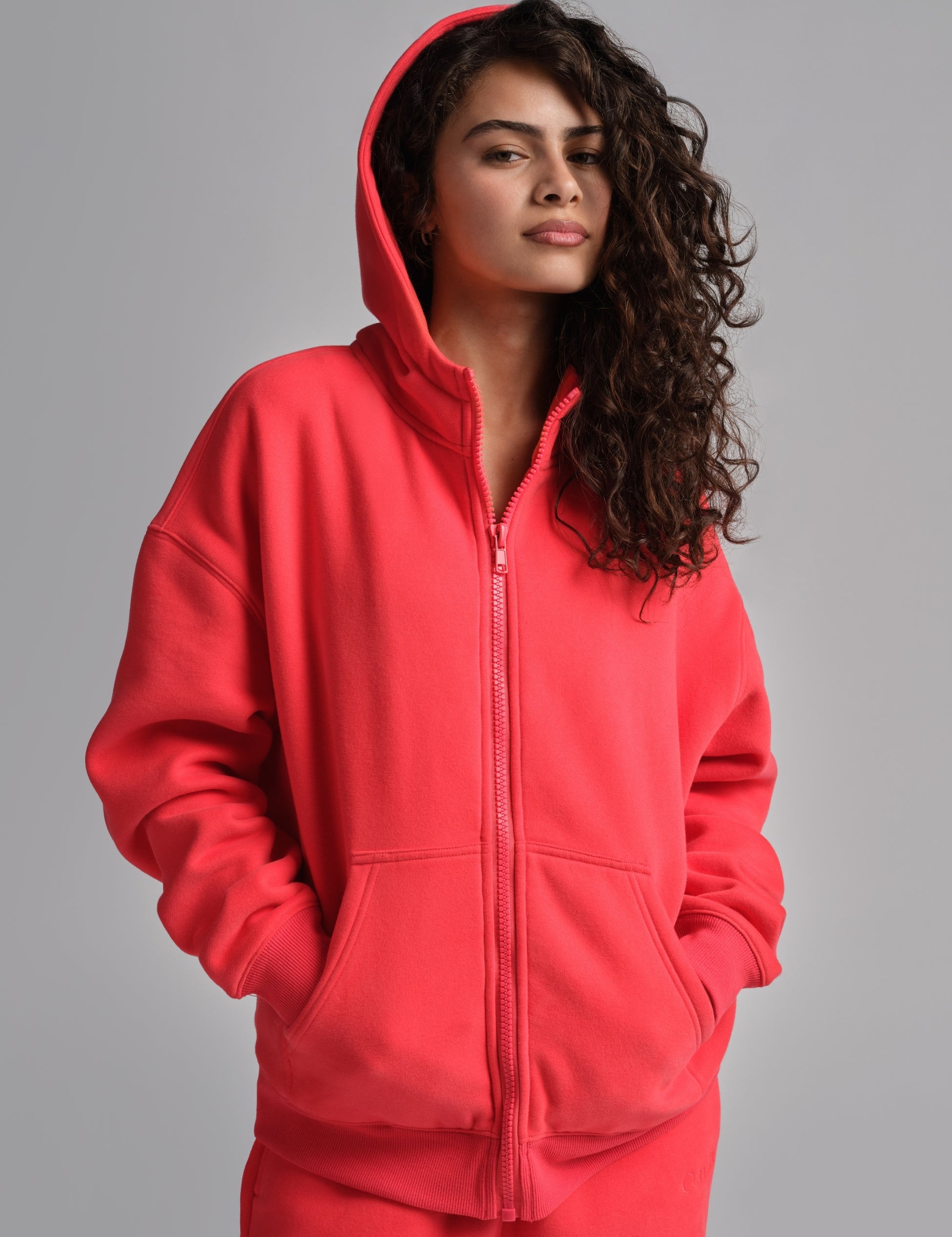 Basic Crop Zip Hoodie