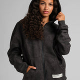 Camo Crop Zip Hoodie
