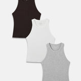 Rib Contour High Neck Tank 3-Pack