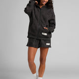 Camo Crop Zip Hoodie