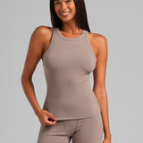 Rib Contour High Neck Tank
