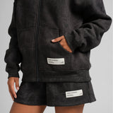 Camo Crop Zip Hoodie