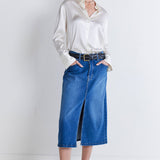 The 90's Denim Midi Skirt