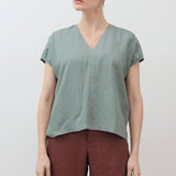 The Nuanced V-Neck Silk Linen Top