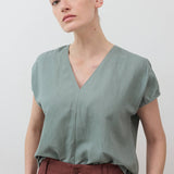 The Nuanced V-Neck Silk Linen Top