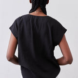 Cinched Neck Light Poplin Top