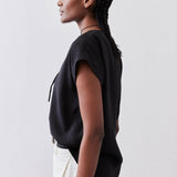 Cinched Neck Light Poplin Top
