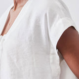 Cinched Neck Light Poplin Top