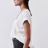 Cinched Neck Light Poplin Top