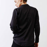 Collared Wrap Washable Silk Blouse