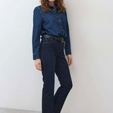 The Petite Crop Mid-Rise Straight Jeans