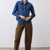Denim Handkerchief With a Zipper Blouse