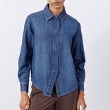 Denim Handkerchief With a Zipper Blouse