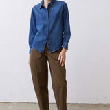 Denim Handkerchief With a Zipper Blouse