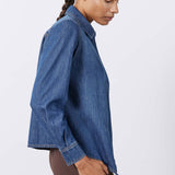 Denim Handkerchief With a Zipper Blouse