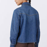 Denim Handkerchief With a Zipper Blouse