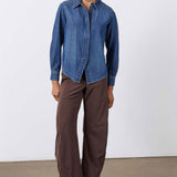 Denim Handkerchief With a Zipper Blouse