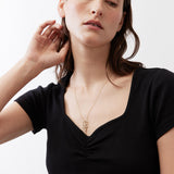Dipped Square Neck Top