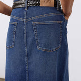 The Iconic Denim Midi Skirt