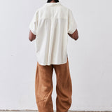 Pullover Short Sleeve Linen Blouse
