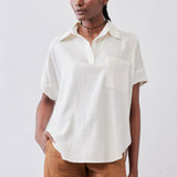 Pullover Short Sleeve Linen Blouse
