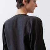 Long Sleeve Wrap Washable Silk Blouse