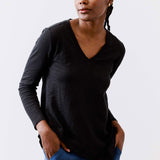 New Angle V-Neck Long Sleeve Top