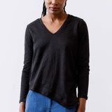 New Angle V-Neck Long Sleeve Top