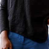 New Angle V-Neck Long Sleeve Top