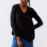 New Angle V-Neck Long Sleeve Top