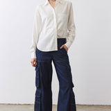 The Petite Off Duty Light Denim Cargo Pants