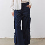 The Petite Off Duty Light Denim Cargo Pants
