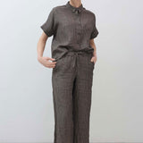 Pull-On Wide Leg Linen Pants