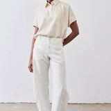 Pullover Short Sleeve Linen Blouse