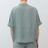 Silk Linen Oversized Pullover Blouse