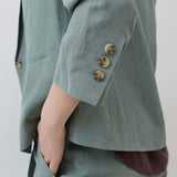 The Silk Linen Shrunken Blazer