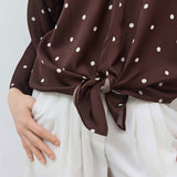 Silky Tie Front Blouse