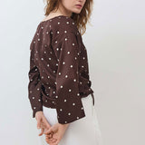 Silky Tie Front Blouse