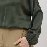 Washable Silk Cinched Hem Blouse