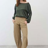 Washable Silk Cinched Hem Blouse