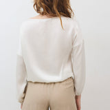Washable Silk Cinched Hem Blouse