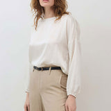 Washable Silk Cinched Hem Blouse
